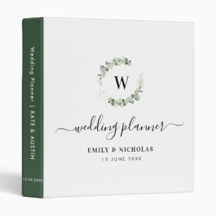 eucalyptus greenery wreath wedding planner binder