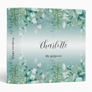 Eucalyptus greenry woodland name script binder