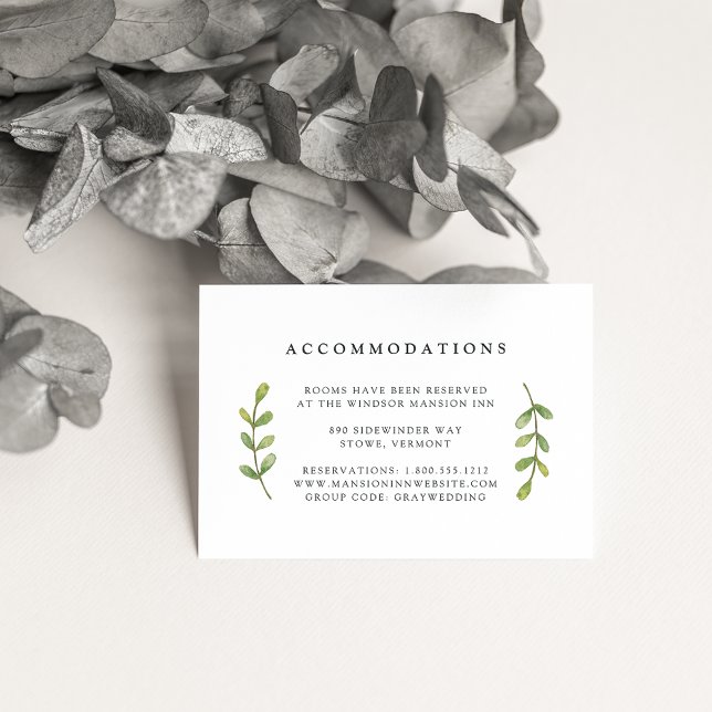 Eucalyptus Grove Wedding Hotel Accommodation Cards (Creator Uploaded)