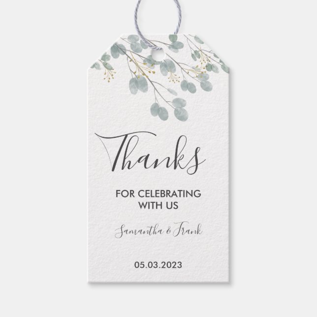 Eucalyptus Guest Thank You Gift Tags (Front)