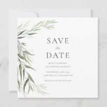 Eucalyptus Gum Leaves Greenery Save the Date