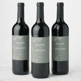 Eucalyptus Gum Leaves Greenery Wine Label