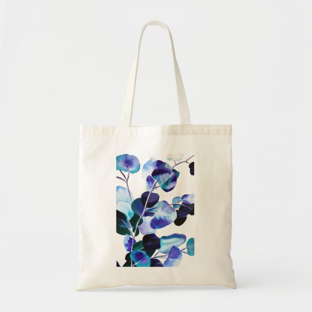 Eucalyptus Gum Leaves watercolor art Tote Bag (Front)