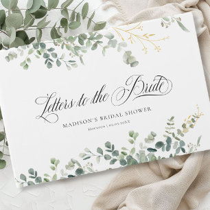Eucalyptus Handwriting Script Bridal Shower Guest Book