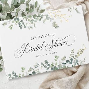 Eucalyptus  Handwriting Script Bridal Shower Guest Book