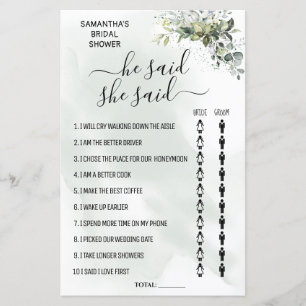 Eucalyptus He said she said shower bilingual game