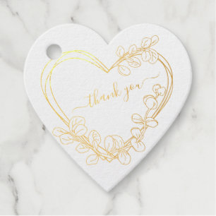 Eucalyptus  hearts wreath personalized text foil f favour tags