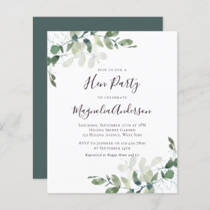 Eucalyptus Hen Party Invitation