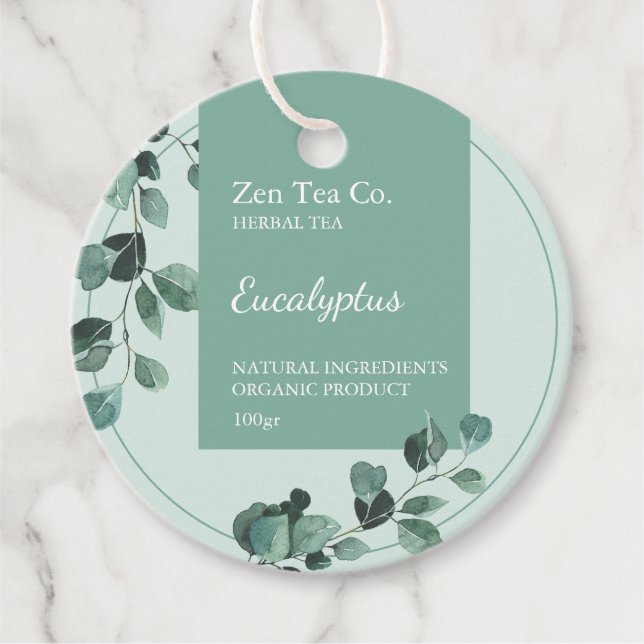 Eucalyptus Herbal Tea Business Tag (Front)