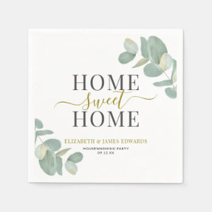 Eucalyptus Home Sweet Home Housewarming Party Napkin