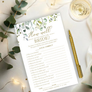 Eucalyptus How Well Do You Know the Bride Game   Flyer