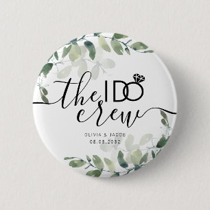 Eucalyptus I Do Crew Bridal Party 2 Inch Round Button