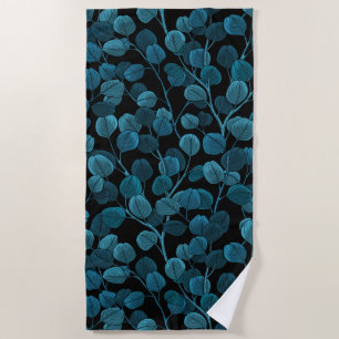 Eucalyptus in blue beach towel