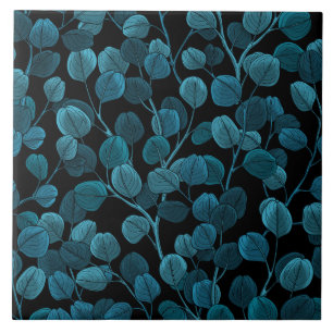 Eucalyptus in blue tile