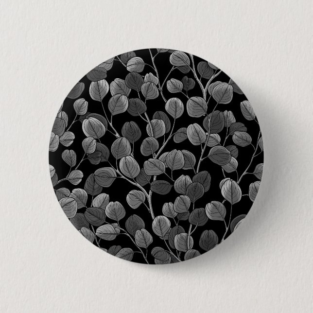 Eucalyptus in grey 2 inch round button (Front)