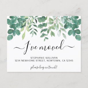Eucalyptus I've Moved Moving  Announcement Postcard