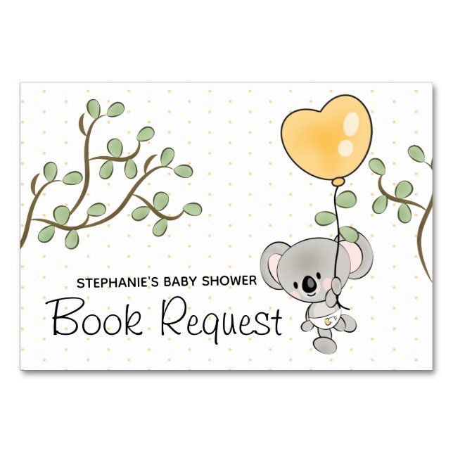 Eucalyptus Koala Demande de carte de réservation B (Dos)