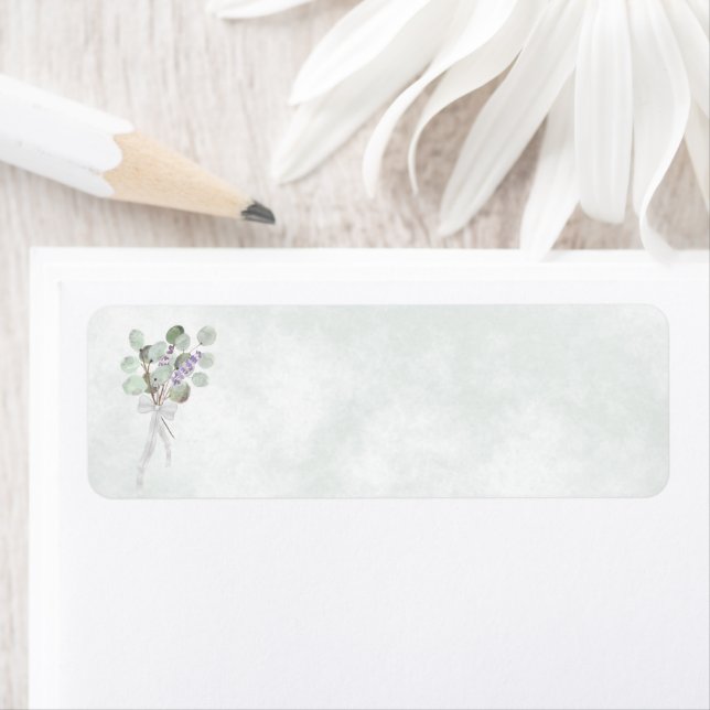 Eucalyptus & Lavender Blank Wedding Return Address (Insitu)