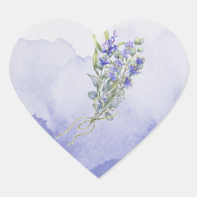 Eucalyptus Lavender Floral Heart Sticker (Front)