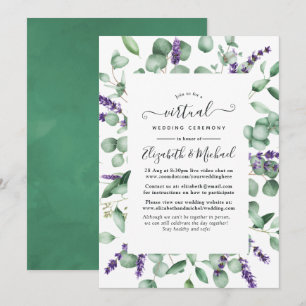 Eucalyptus Lavender Greenery Virtual Wedding Invitation