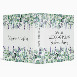 Eucalyptus Lavender Greenery Watercolor Wedding Binder