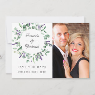 Eucalyptus Lavender Greenery Wedding Save The Date