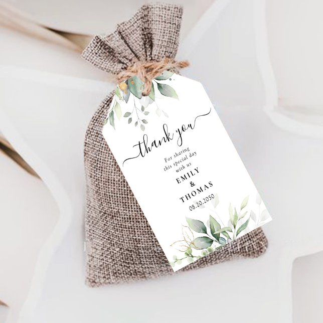 Eucalyptus Leaf Greenery Wedding Gift Tag (Creator Uploaded)