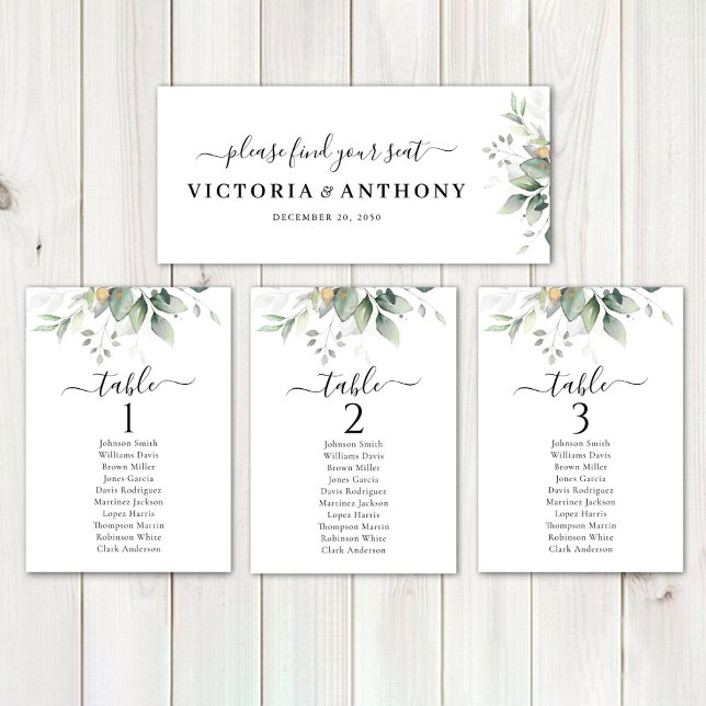 Eucalyptus Leaf Greenery Wedding Head Table Sign (Creator Uploaded)