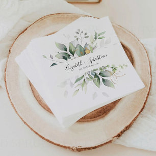 Eucalyptus Leaf Greenery Wedding Napkins
