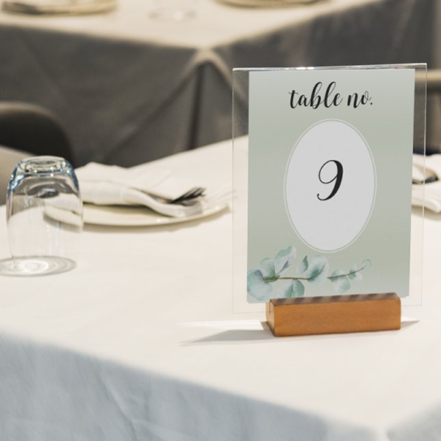 Eucalyptus leaf Greenery Wedding Table Number (Creator Uploaded)