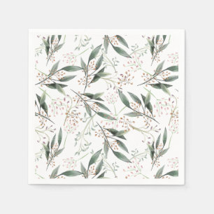 Eucalyptus leaf gum nut green foliage napkin