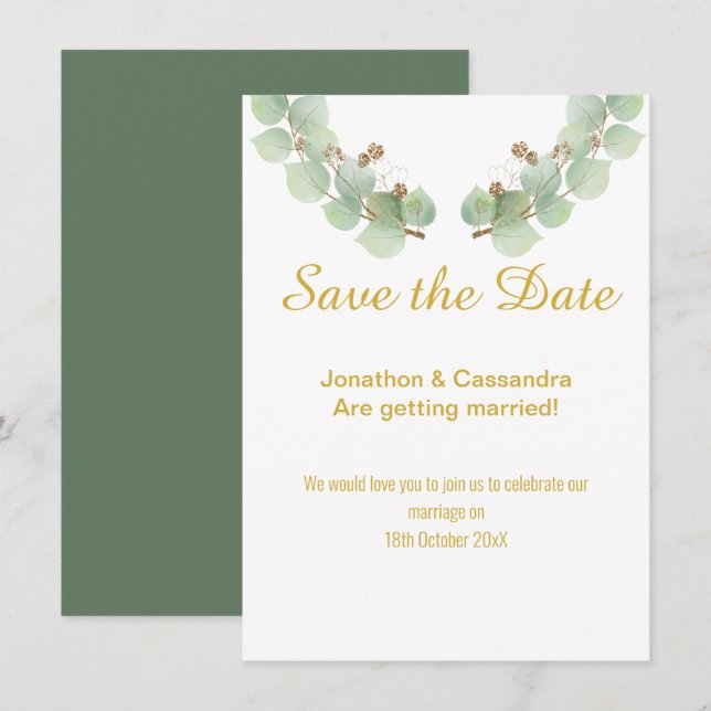 EUCALYPTUS LEAF SAVE THE DATE (Front/Back)