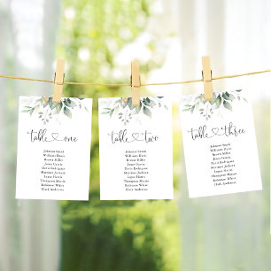 Eucalyptus Leaf Table Number 1 Seating Chart