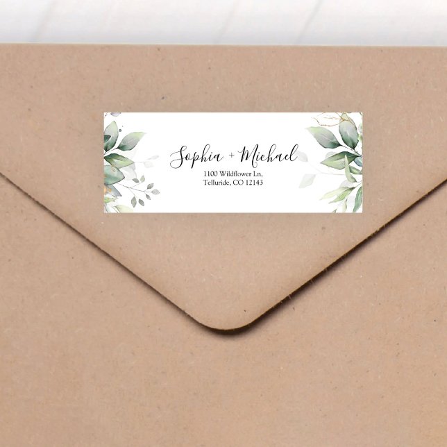 Eucalyptus Leaf Wedding Return Address Label (Creator Uploaded)