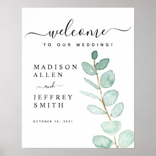 Eucalyptus Leaf Wedding Welcome Sign