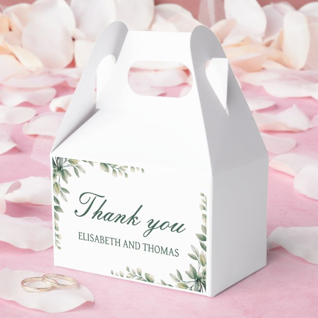 Eucalyptus leaves botanical wedding favour box  (Wedding)