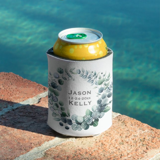 Eucalyptus leaves botanical wedding favour can cooler (In Situ Pool)