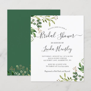 Eucalyptus Leaves Bridal Shower Invitation