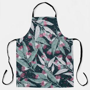 Eucalyptus leaves: dark floral seamless. apron