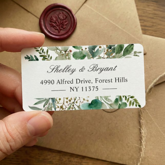 Eucalyptus Leaves Elegant Greenery Address Label (Creator Uploaded)