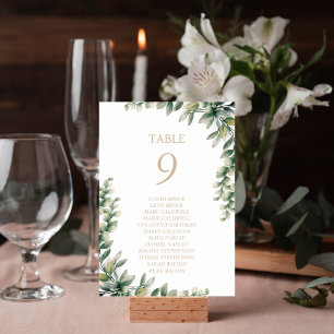 Eucalyptus Leaves Elegant Table Card