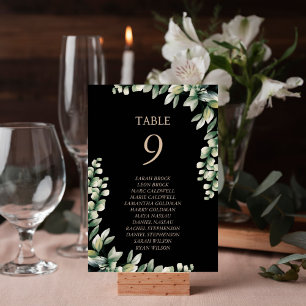 Eucalyptus Leaves Elegant Table Card