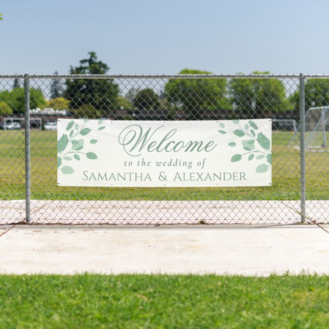 Eucalyptus Leaves Elegant  Welcome Wedding    Banner (Insitu)