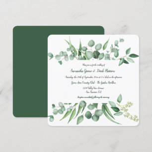 Eucalyptus Leaves Frame Square Invitations