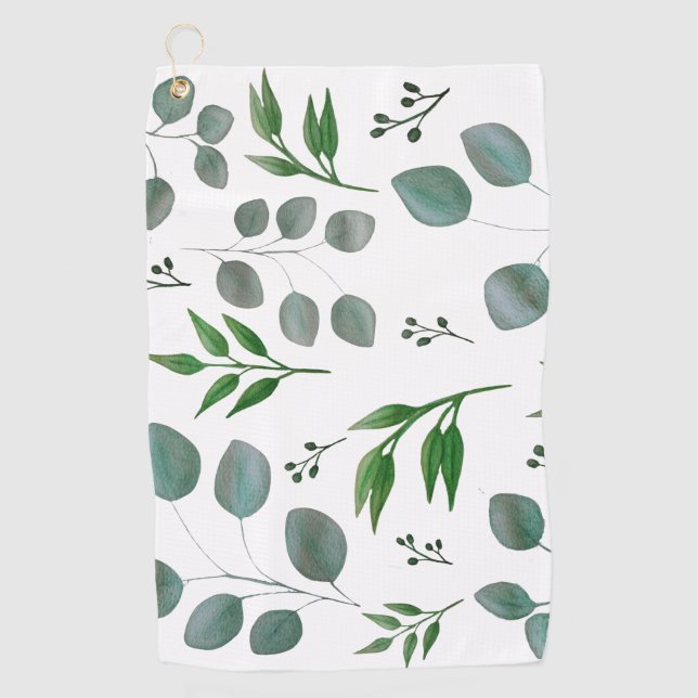 Eucalyptus leaves golf towel (Front)