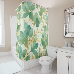 Eucalyptus Leaves Green and Gold Design