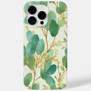 Eucalyptus Leaves Green and Gold Design Case-Mate iPhone 14 Pro Max Case