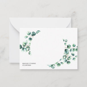 Eucalyptus Leaves Greenery Personalized Note Cards