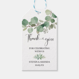 Eucalyptus leaves greenery thank you gift tags