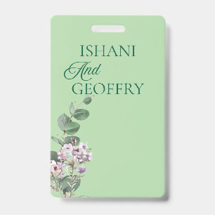 Eucalyptus Leaves Greenery Wedding Badge